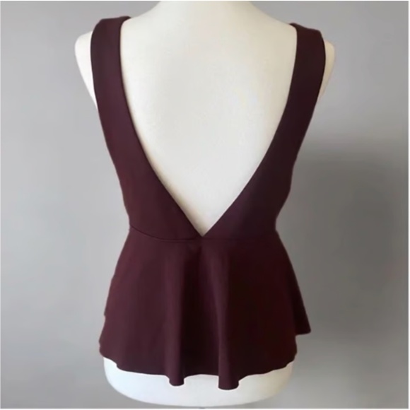 NWT Urban Outfitters Maroon / Wine Deep V Tank - Picture 2 of 8